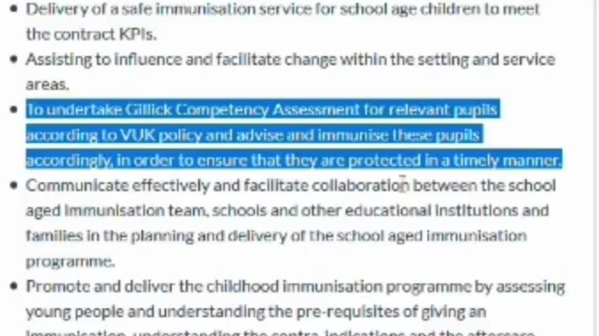 UK Government To Vaccinate All Children On School Premises From Sept 2021 Using Gillick Test!