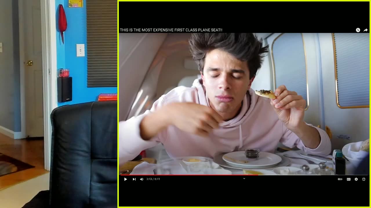 Brent Rivera THIS IS THE MOST EXPENSIVE FIRST CLASS PLANE SEAT!! reaction