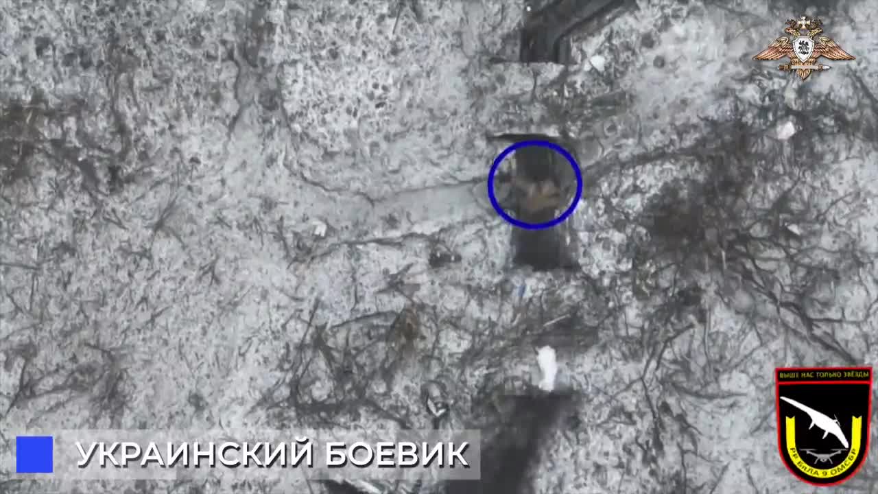 A Russian drone attacking Ukrainian troops