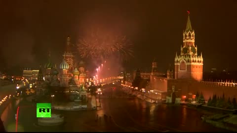 Fireworks over red square