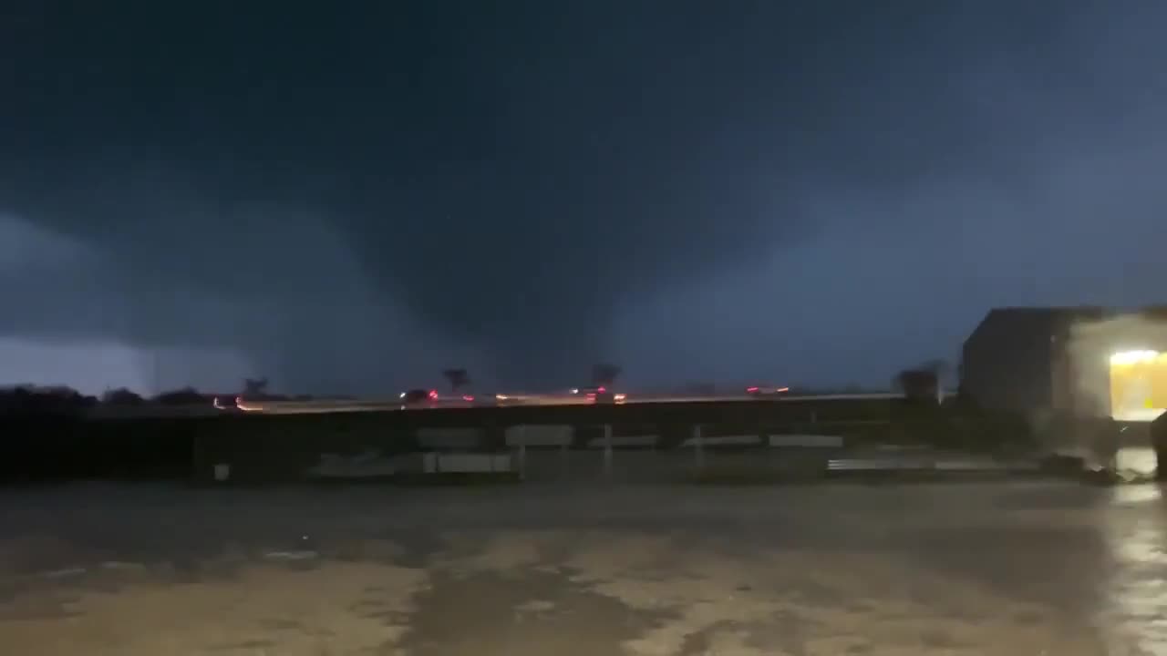 Incredible footage shows possible tornado, lightning flashes