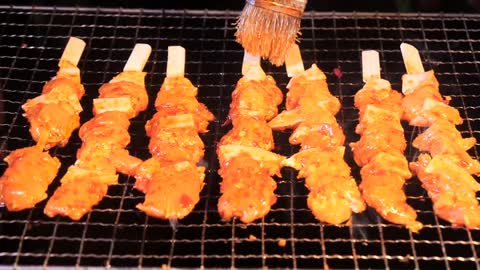 Chinese barbecue with bones and meat