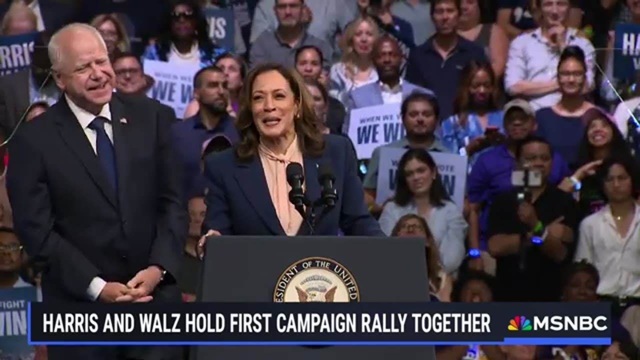 LIVE: Harris holds first campaign event with running mate Gov. Tim Walz