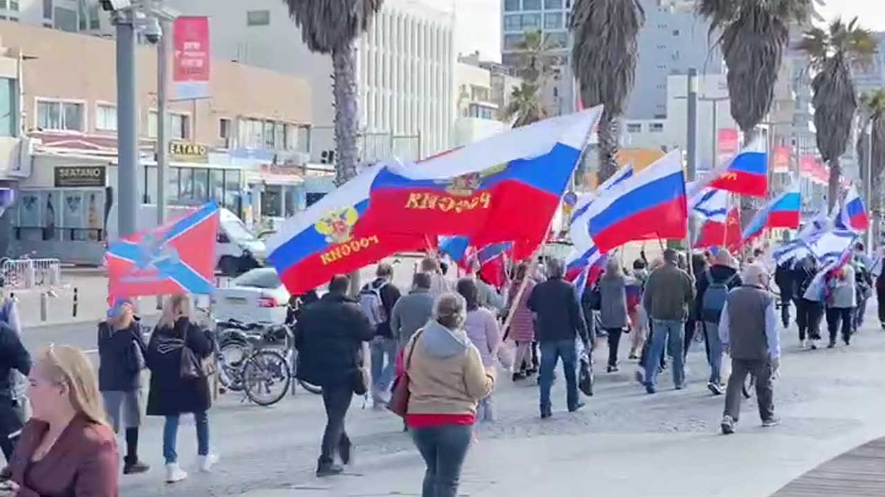 A rally in support of Russia and the special operation takes place in Tel Aviv.