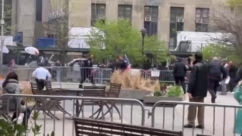 PROTESTER LIGHTS THEMSELF ON FIRE OUTSIDE TRUMP CRIMINAL TRIAL IN