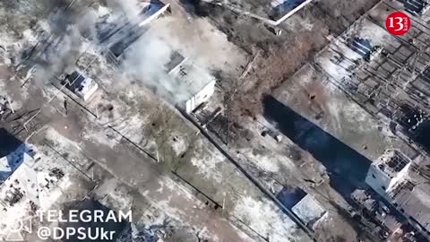 (Video footage) The "Wagner" members, whose trenches were hit, ran into the houses to escape