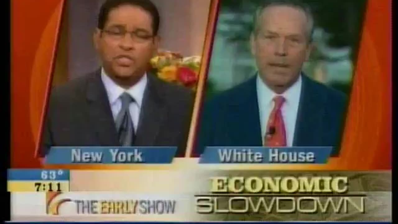 News Before 911 - The CBS Early Show Economic Slowdown And Headlines 7-8 AM