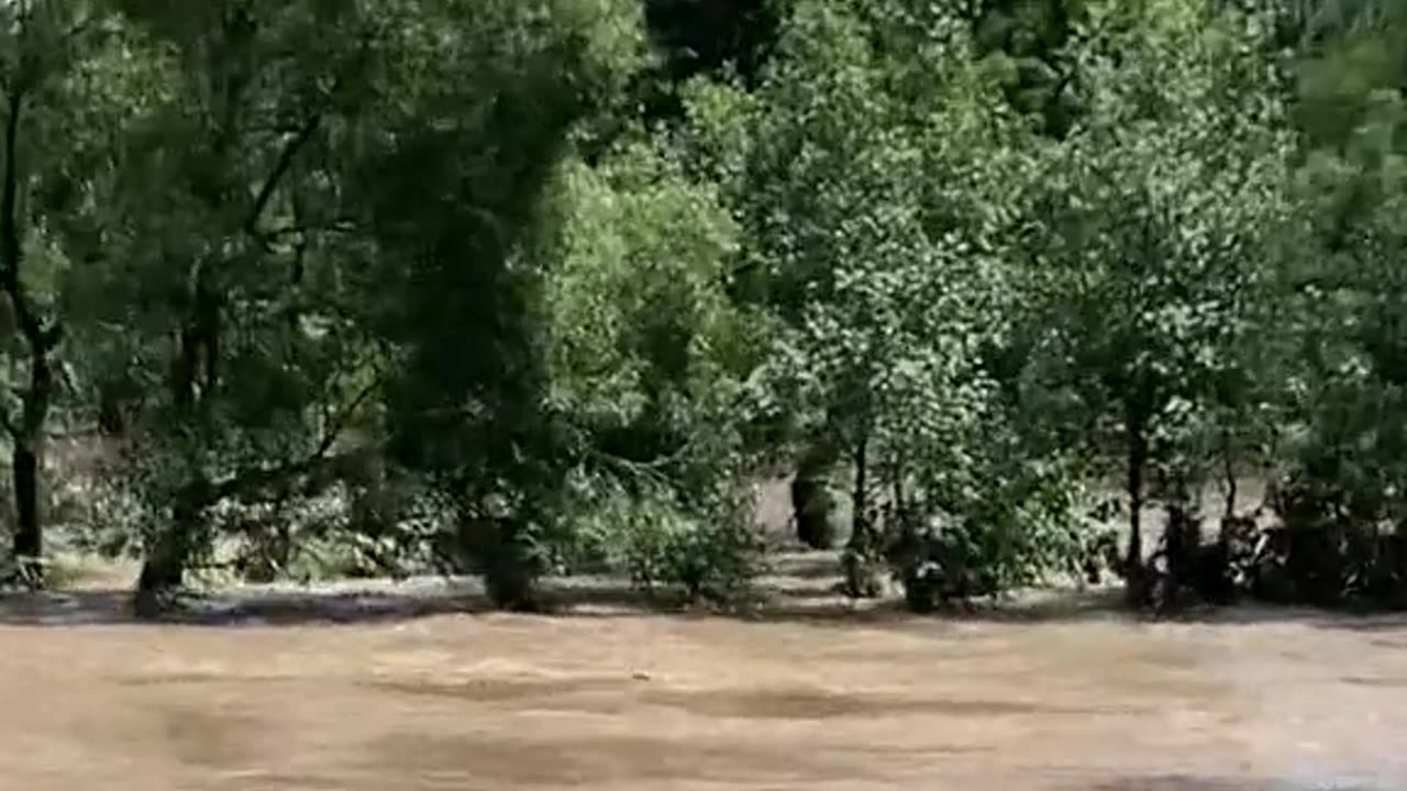 Flood in village..