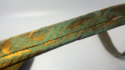 Vintage Prince Consort Golden Clasp Green Gold Necktie 55" x 4"