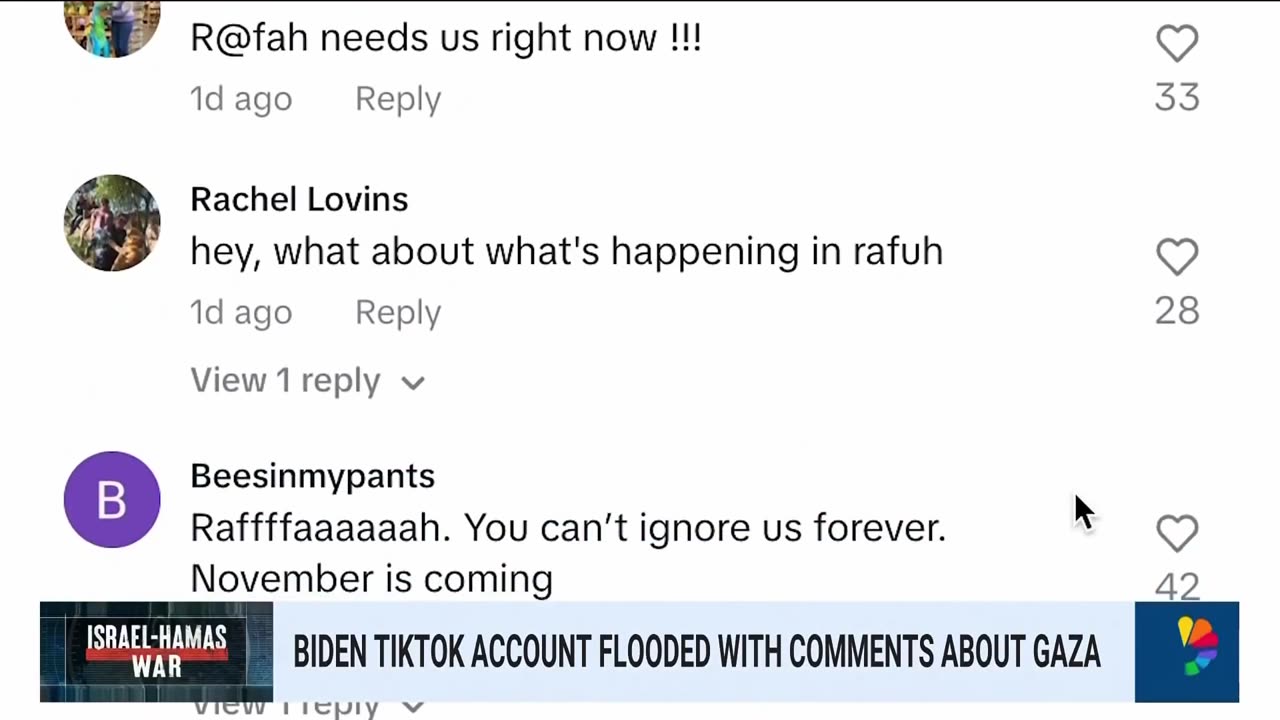 Biden campaign’s new TikTok account flooded with comments about Gaza