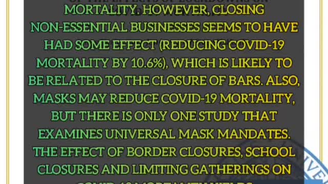 Johns Hopkins University Conclusion On Lockdowns