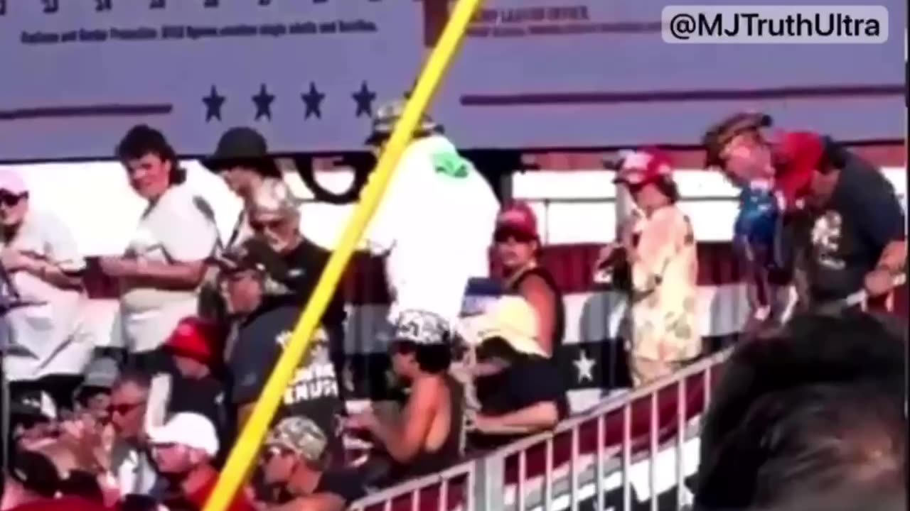 Trump Assassination Attempt - Video of Rally Attendees Getting Hit after the First and Second Shot