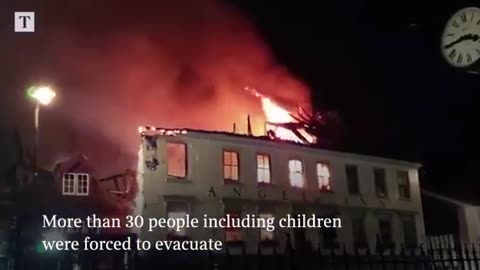 In England, the Angel Inn hotel, which housed refugees from Ukraine, located in West Sussex.