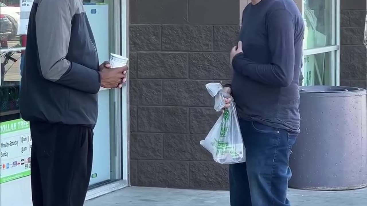 Kindness love homeless help old man