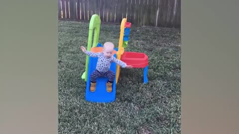 Funny Babies Playing Slide Fails - Cute Baby Videos