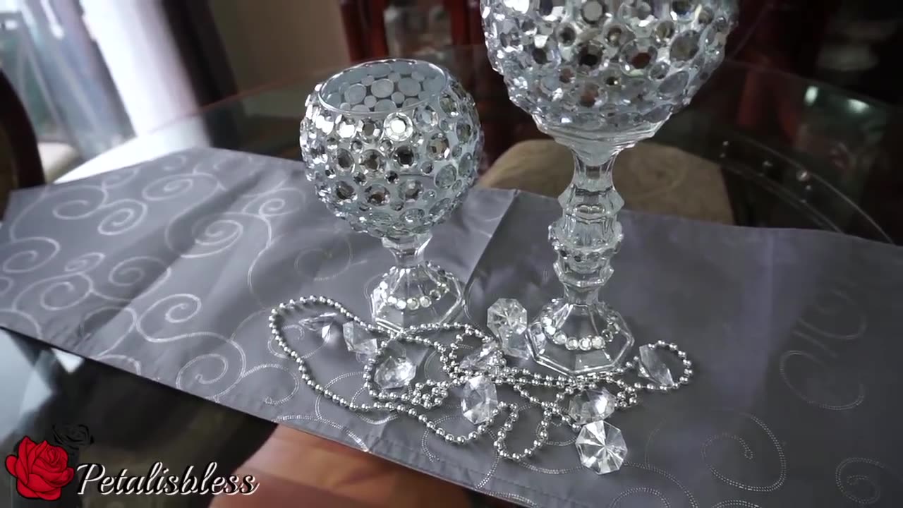 DIY DOLLAR TREE BLING CANDLE HOLDERS 2017 | PETALISBLESS🌹