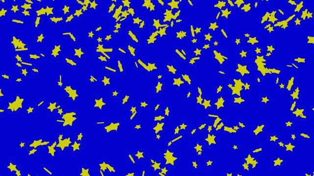 Yellow stars falling on blue background