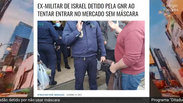 Gilad Shub (ex-militar israelita) que protestou no Mercado de Tomar contra uso de Máscara