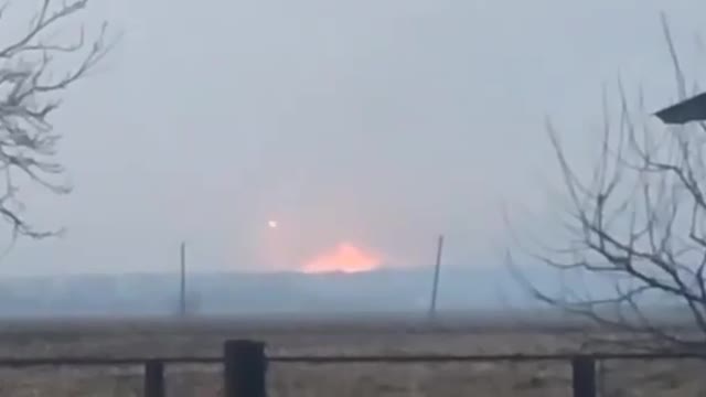 Explosion of an ammunition depot near Kharkov
