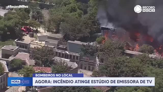 Incêndio atinge estúdio de emissora de televisão