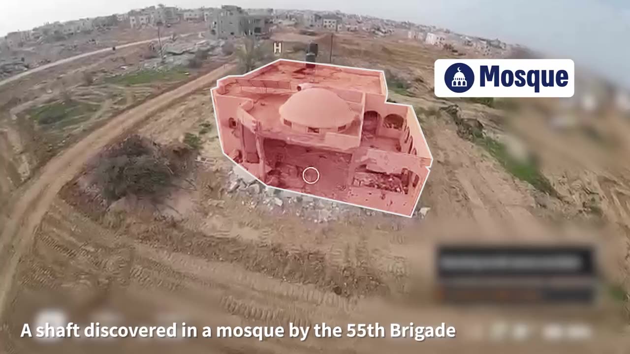 IDF troops uncover a terrorist tunnel shaft hidden inside a mosque in Gaza.