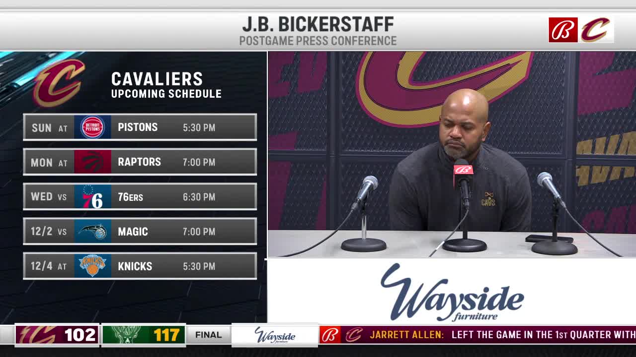 J.B. Bickerstaff reacts to Cleveland Cavaliers' second-half collapse vs. Milwaukee Bucks