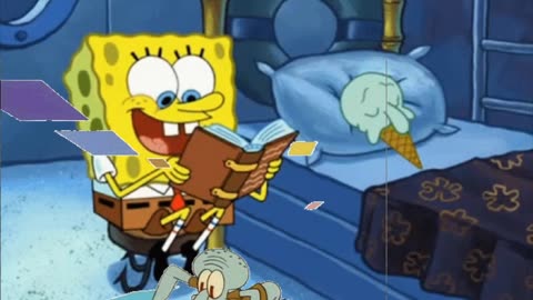 Squidward Is Playing With Tiles While SpongeBob Reads A Story To The Squidward Ice Cream Cone 📚