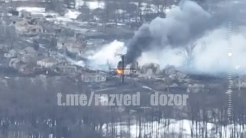 Russians tookout a Ukrainian tank