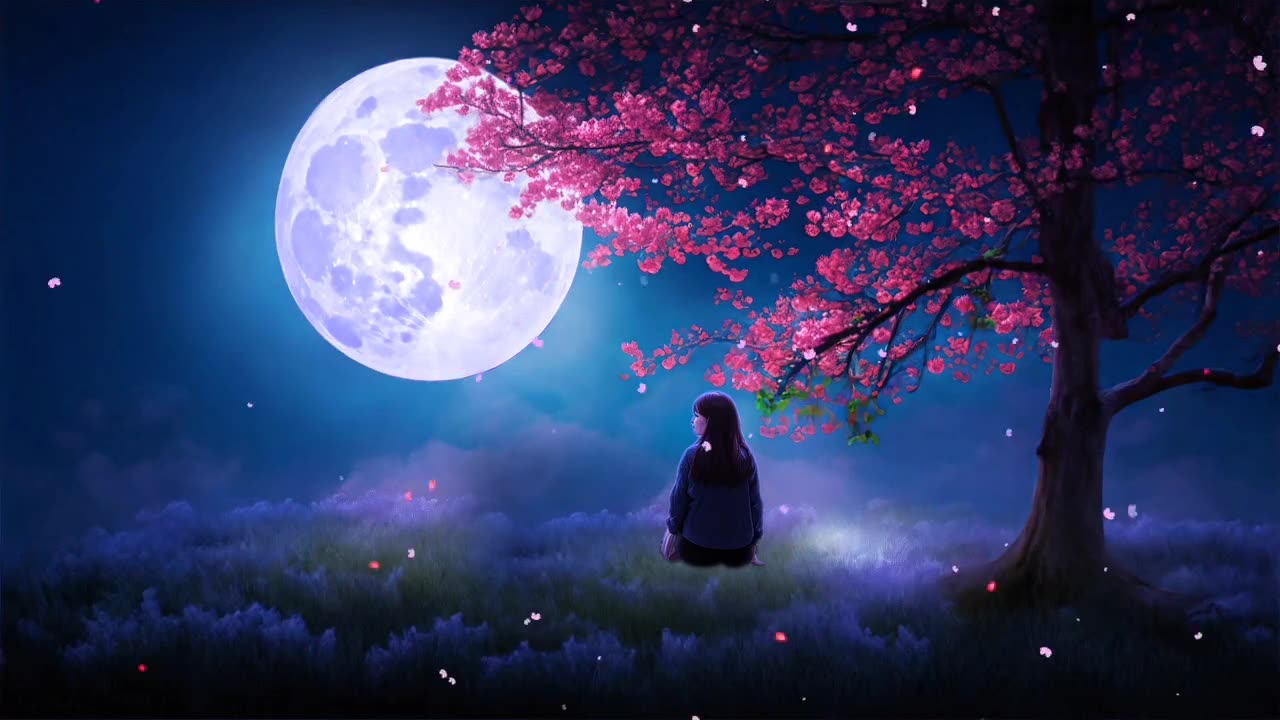 Relaxing music along with beautiful Girl