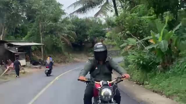 Raiding motocyle evening