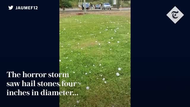 Giant hailstones kill toddler and injure 30 in Spain