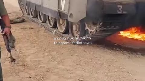 Palestinians gunmen Destroyed IDF Merkava IV MBT Tank