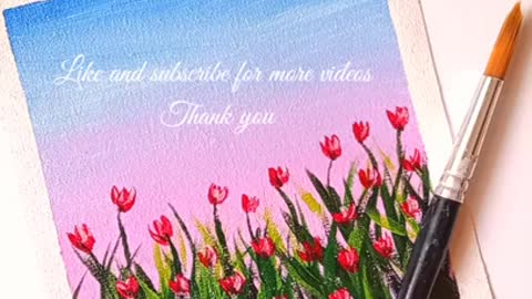 Easy Tulip Painting _ Painting tutorial for beginners