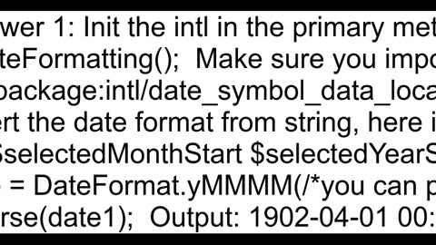 Flutter Locale data has not been initialized call initializeDateFormattingltlocalegt combining 2 va