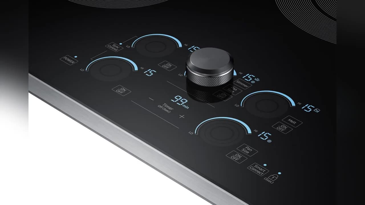 SAMSUNG 30" Built In Smart Electric Cooktop with Sync Elements