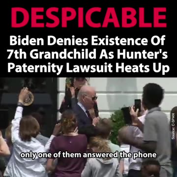 Joe Biden Refusing to Acknowledge his 7th Grandchild.