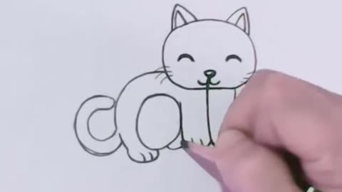 Very Easy! How to make a Cartoon Cat by using the words Cat!