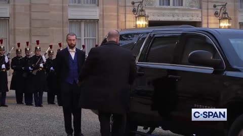 President Trump Arrives In France To Meet With Macron, Zelenskyy (VIDEO)