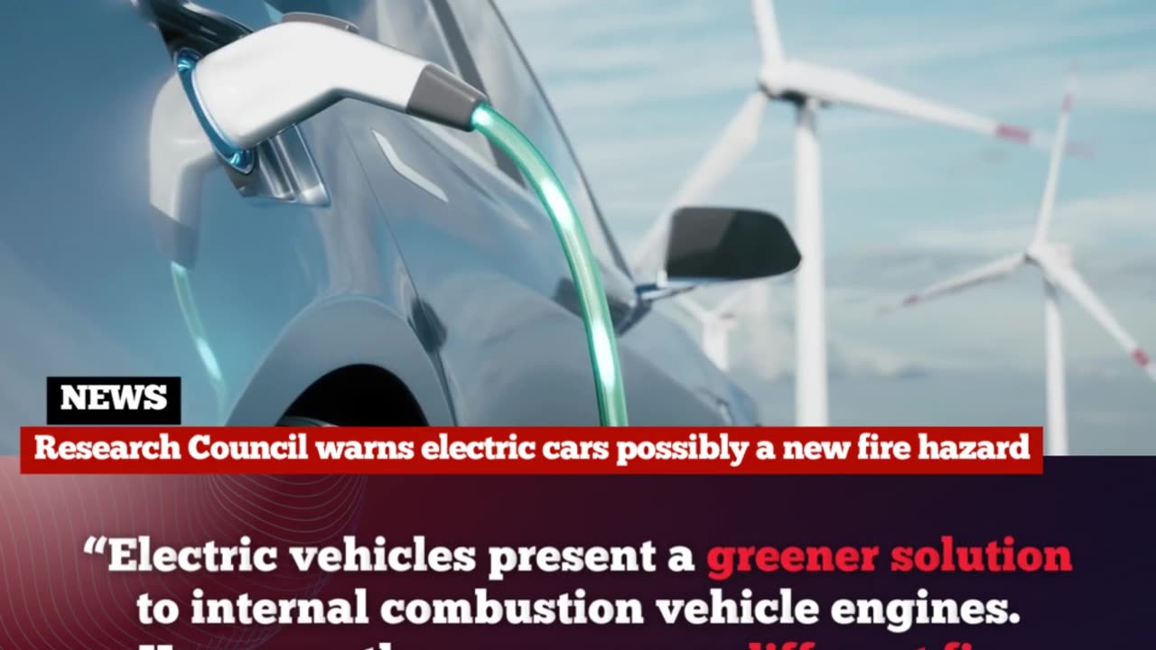 Research Council warns electric cars possibly a new fire hazard