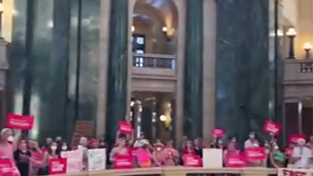 Planned Parenthood insurrectionists inside the Wisconsin state capital