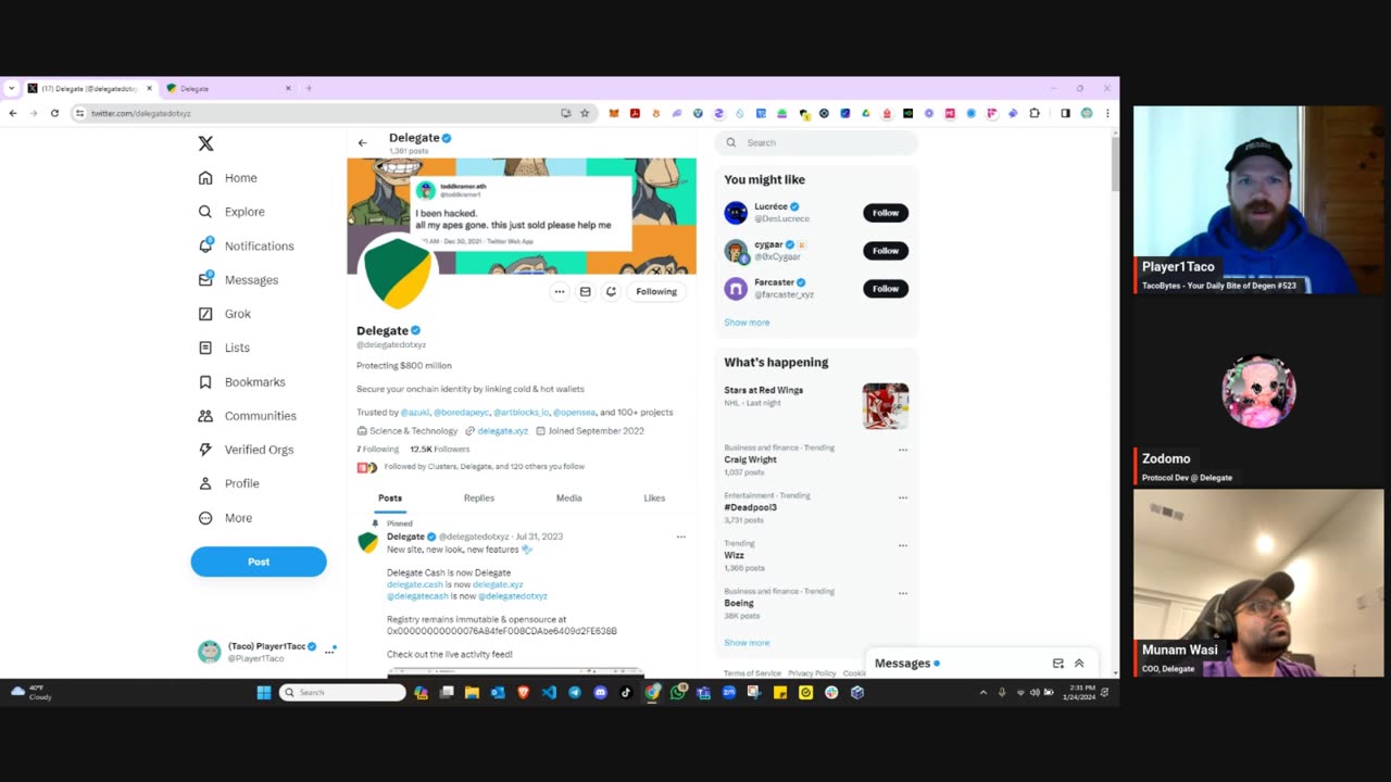 TacoBytes - Your Daily Bite of Degen #523 live with Delegate.xyz