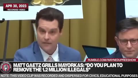 Matt Gaetz Grills Mayorka Over Removing 1.2M Illegals