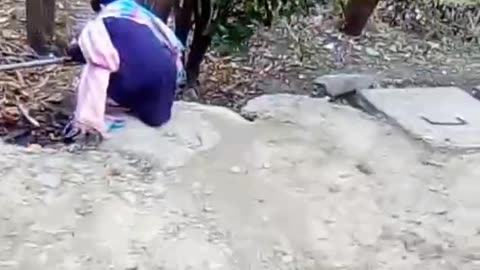 Innocent Baby Girl is Playing with Tab