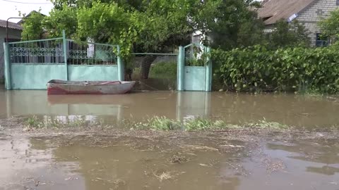 Flooding of a village in the Kherson