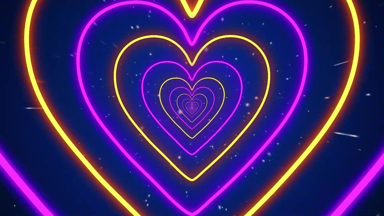 868. Purple Yellow Heart Background 3HOUR 4K
