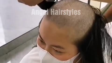 beautiful lady headshave