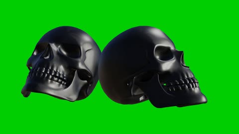 Animation of skulls on green background