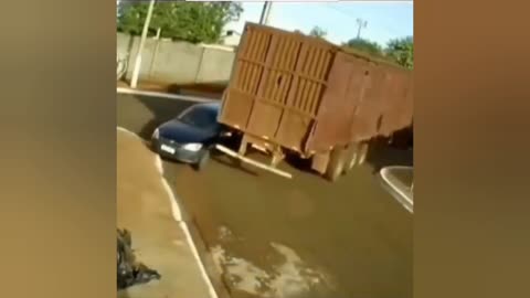 Truck crash a car