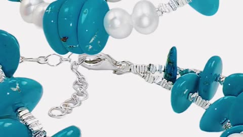 GN-20241209-02 Goddess's Double Layer Natural Turquoise Bracelet for Women Delicate Natural Pearl