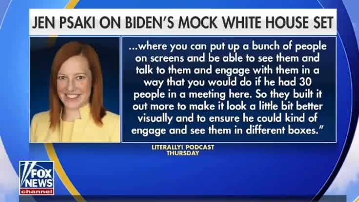 Psaki Explains Biden's Bizarre Fake White House Set